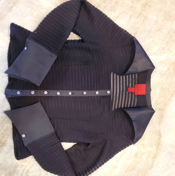 JS Collection Black Sheer Top size 12 - Picture 7 of 13